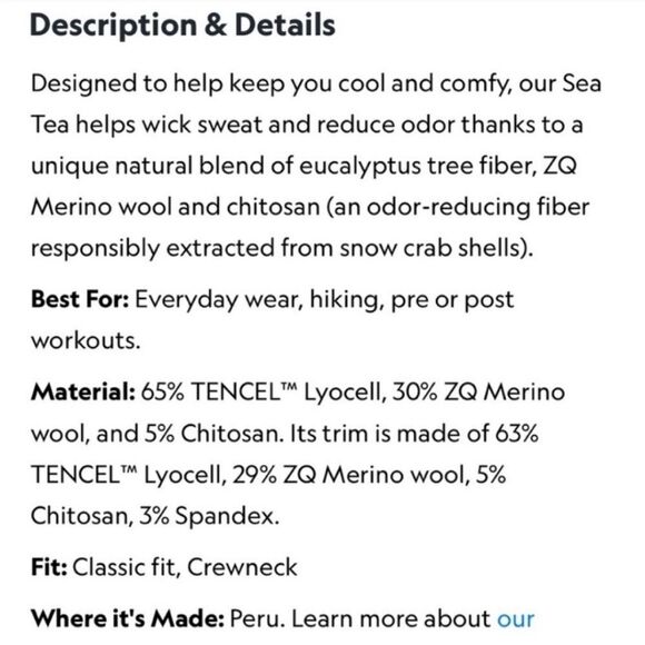 New Allbirds The TrinoXO Long Sleeve Tee Classic Fit in Aspen Size M - Picture 10 of 12